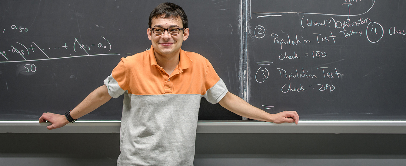 Student at blackboard