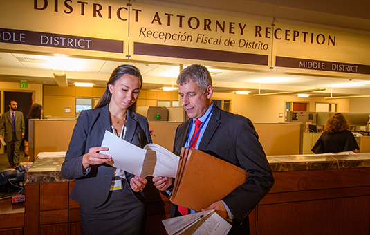 Student working with district attorney