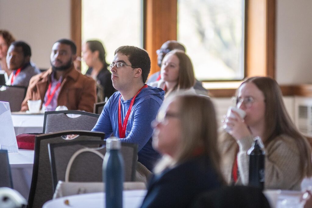 Students attend a panel discussion on Climate Finance.