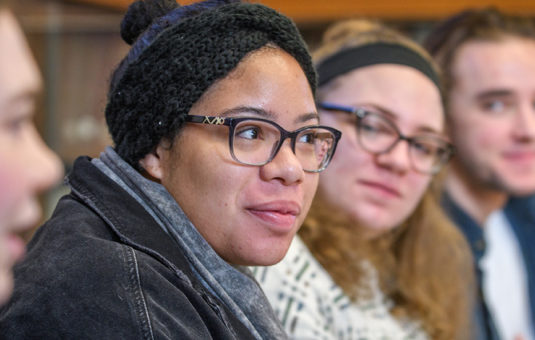 Students sitting in English class