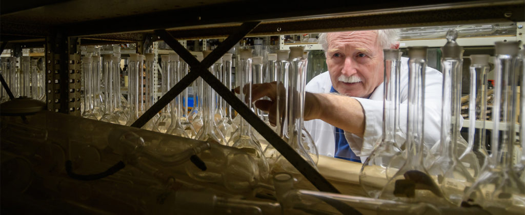 Frank Abell in chemistry lab