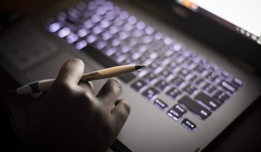 laptop being used