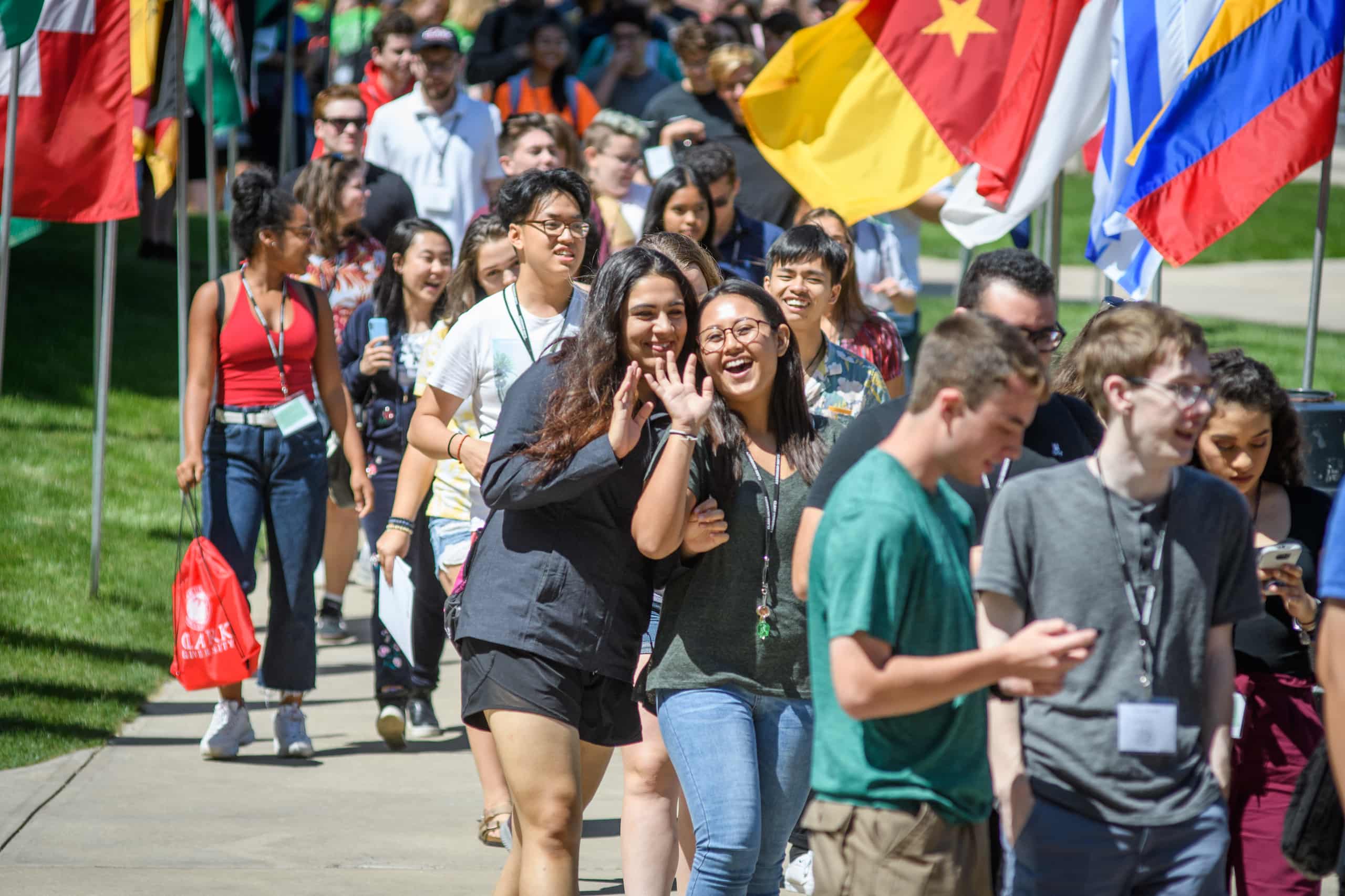 Students arriving to campus for move-in day